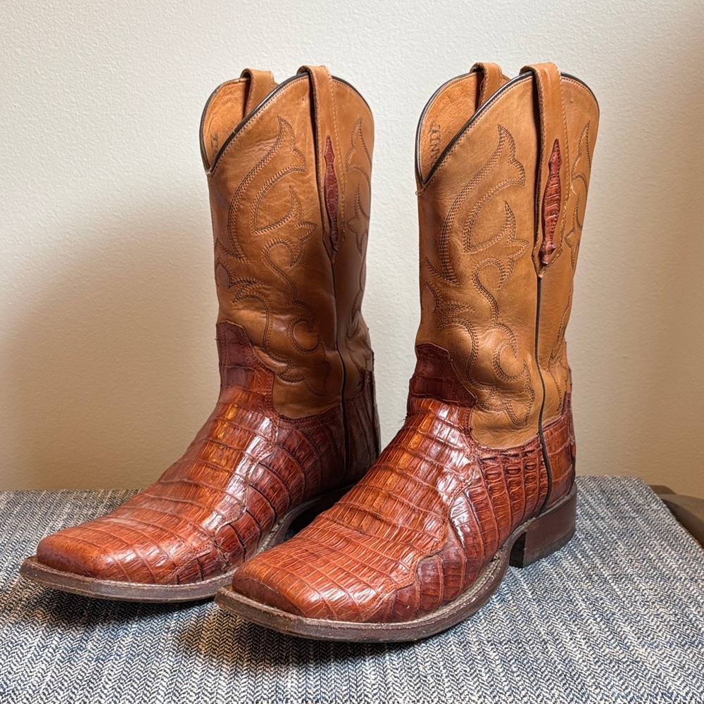 Two-Tone Leather Western Boots